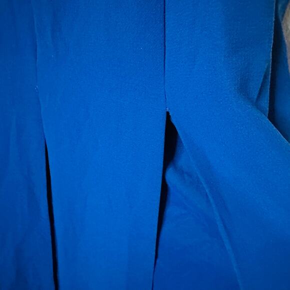 BCBG Maxazria Blue Depth Evan’s Lace Sleeveless Shoulder Slit Gown Dress Size 8 - Picture 8 of 12